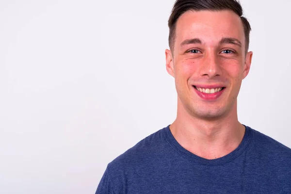 Studio Shot Young Handsome Man White Background — Stock Photo, Image