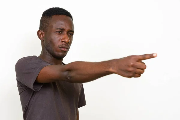 Estudio Joven Africano Aislado Sobre Fondo Blanco — Foto de Stock