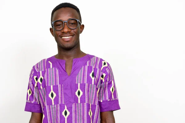 Studio Shot Young African Man Wearing Traditional Ethnic Clothing Isolated —  Fotos de Stock
