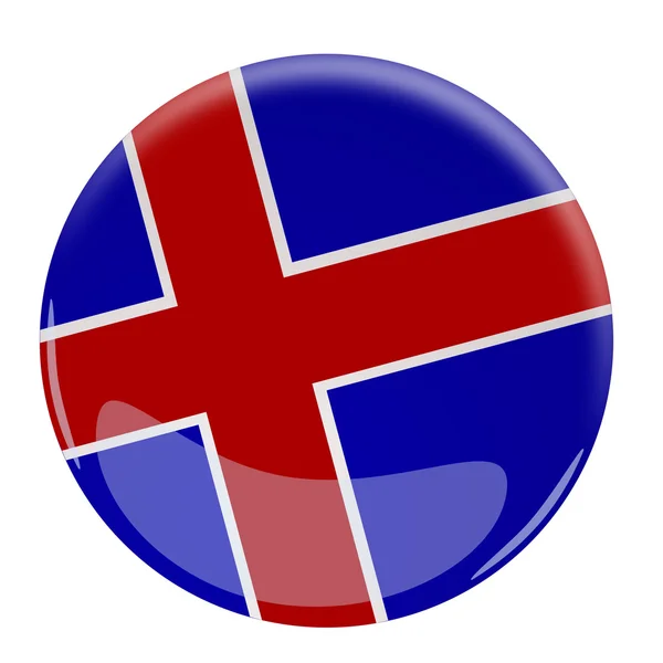 Glossy button with the flag of Iceland — Stock Photo, Image