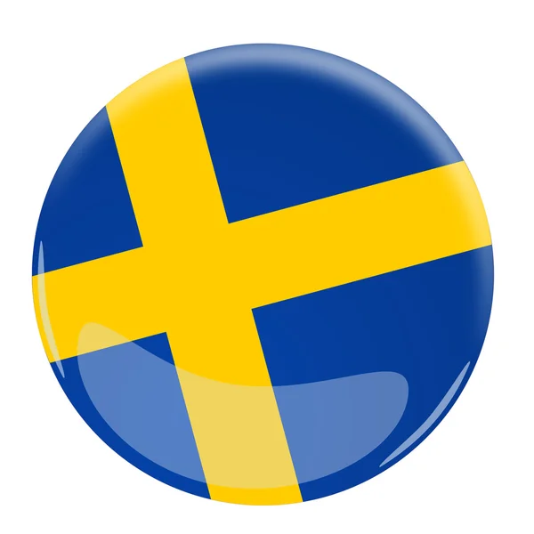 Glossy button with the flag of Sweden — Stock Photo, Image
