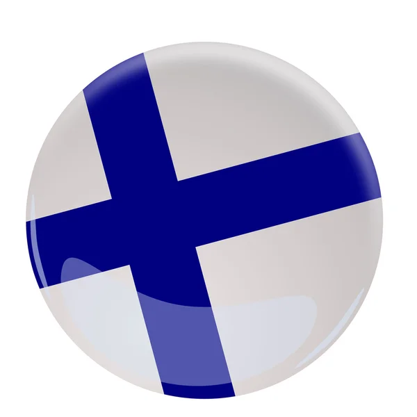 Glossy button with the flag of Finland — Stock Photo, Image