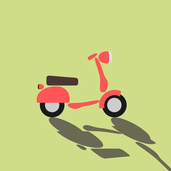 Scooter retro sobre fondo verde — Vector de stock