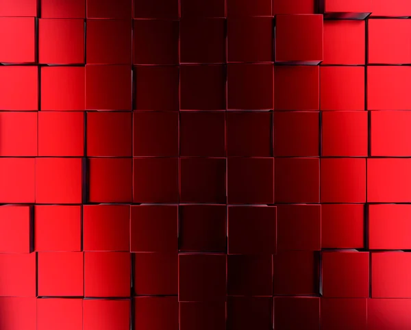 Fondo rojo cubos metálicos — Foto de Stock