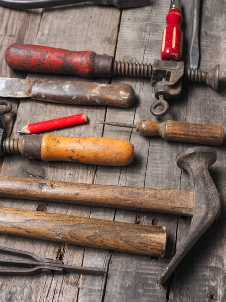 Industrial concept image with old tools — Stock Photo, Image