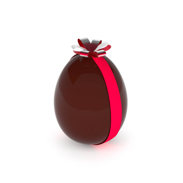 Chocolate Easter egg with a bow