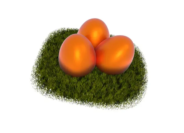Three golden Easter eggs — Stock Photo, Image
