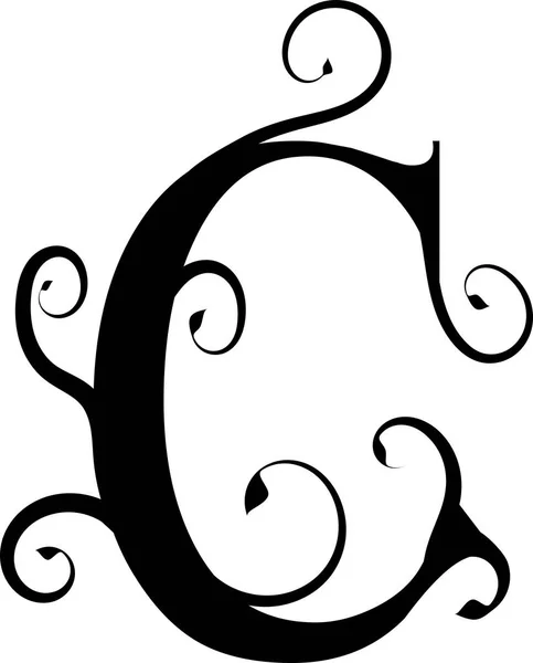 Floral letter C — Stockvector