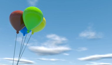 dört renkli balonlar 