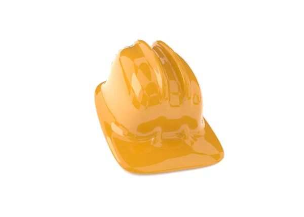 Yellow construction helmet on white — Stock Photo, Image