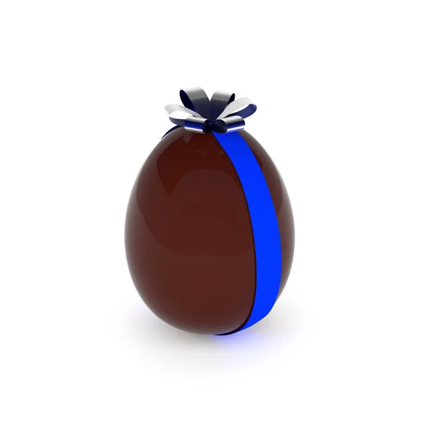 Chocolate Easter egg with a bow — Stock Photo, Image