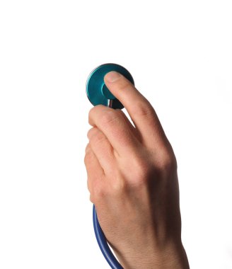 El ile bir stetoskop