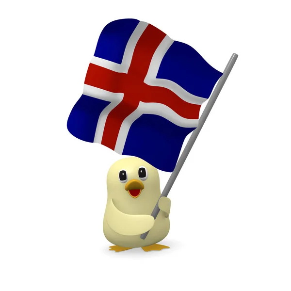 Смішні птах з прапор Ісландії — стокове фото