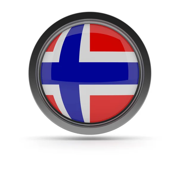 Steel badge with Norwegian flag — Stock Photo, Image