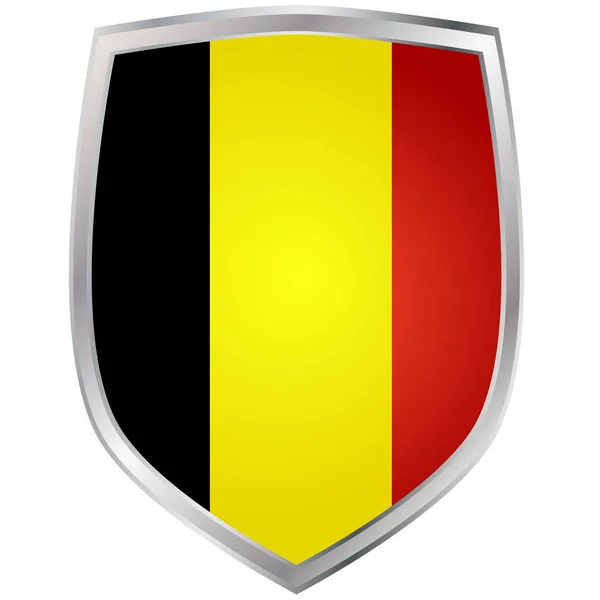 Shield with flag of Belgium — Stock Vector