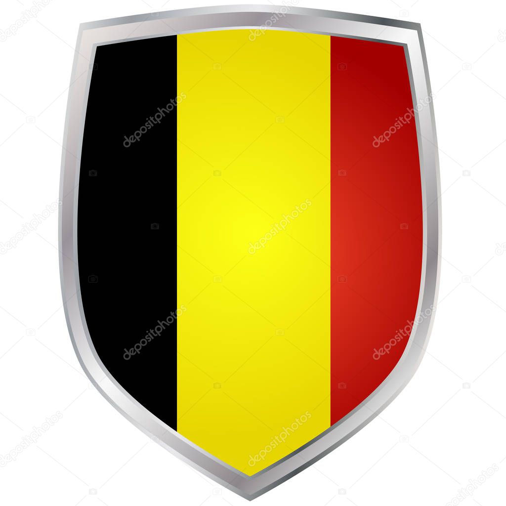 Shield with flag of Belgium