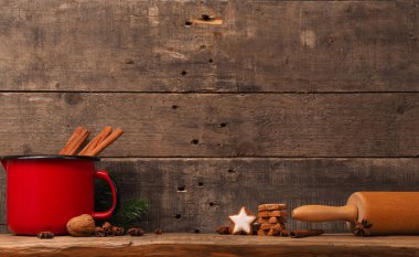 Yıldız şekilli kurabiye ile Noel arka plan