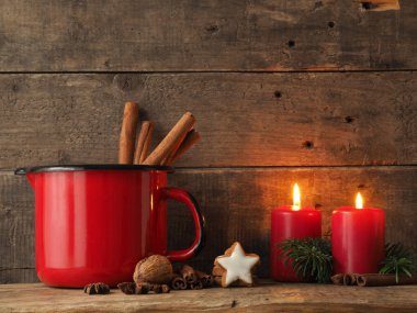 Yıldız şekilli kurabiye ile Noel arka plan