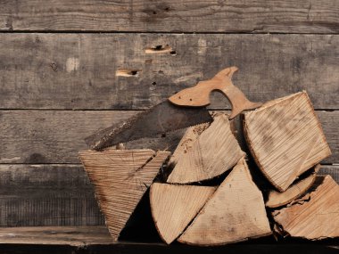 Kayın yangın ahşap paslı testereyle