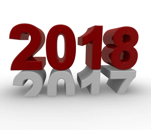 Yeni yıl 2018 kavramı 3d görüntü — Stok fotoğraf