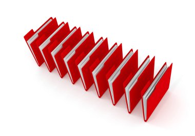 Beyaz, 3d Render kırmızı klasör