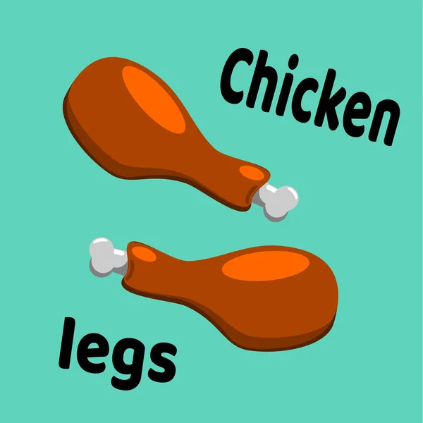 Deux cuisses de poulet savoureux — Image vectorielle