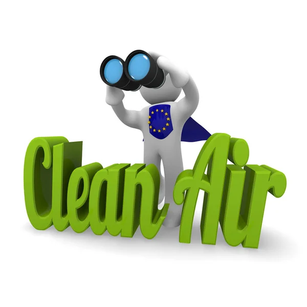 3d conceito europeu ar limpo — Fotografia de Stock
