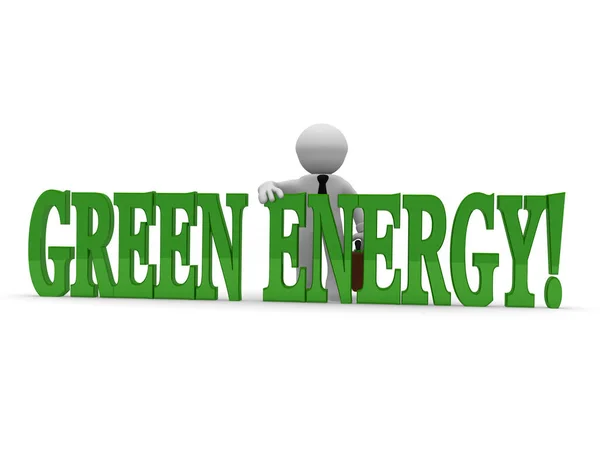 Πράσινη ενέργεια, τρισδιάστατη εικόνα της έννοιας — Φωτογραφία Αρχείου
