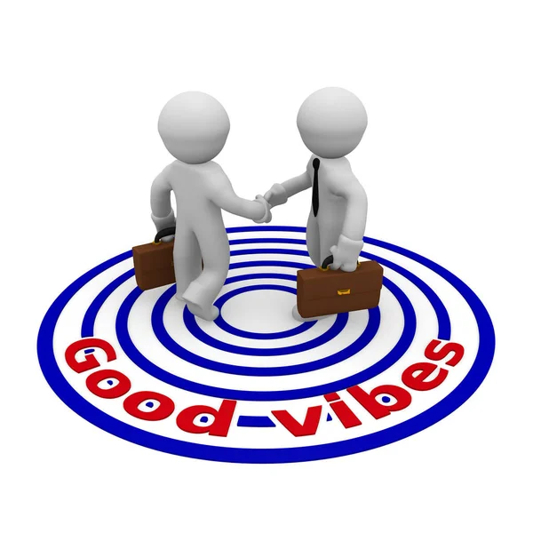 Good vibes, businessmen hand shake — Stock Photo, Image