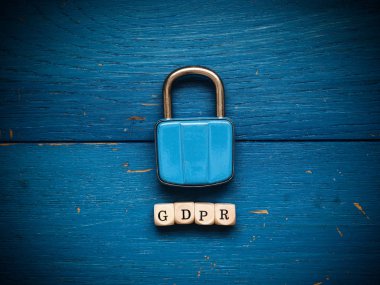 Gdpr kavram resim rustik mavi ahşap üzerine