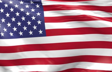 Amerika Birleşik Devletleri bayrağını sallıyor.