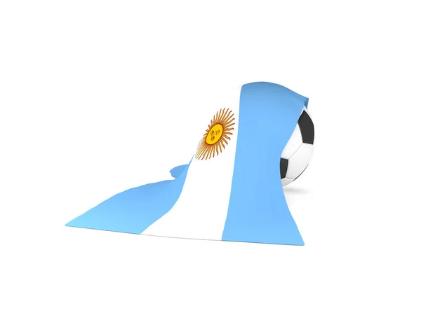 Ballon de football avec le drapeau de l'Argentine — Photo
