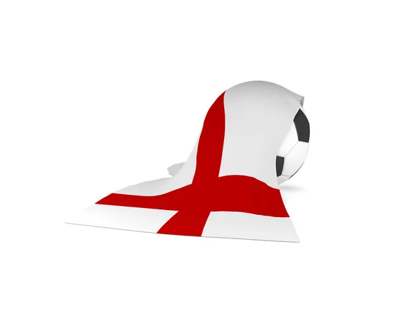 Pallone da calcio con la bandiera di England — Foto Stock
