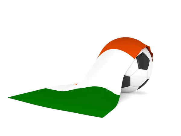 挂满爱尔兰国旗的足球 — 图库照片