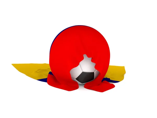 Voetbal met de vlag van colombia — Stockfoto