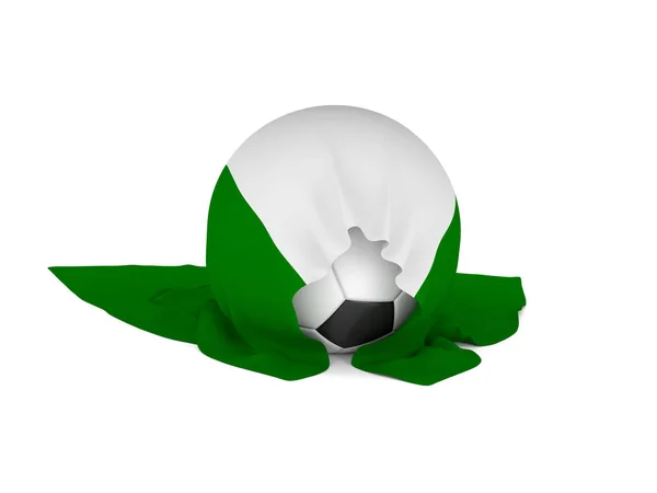 Soccer ball with the flag of Nigeria — Stock Photo, Image