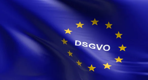 De vlag van de Europese Unie met Dsgvo — Stockfoto