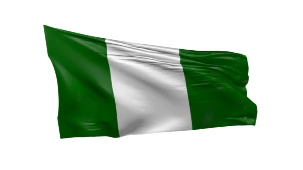 Sventolando Bandiera Della Nigeria Animazione — Video Stock