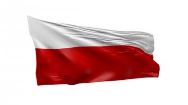 Polonya, 3d animasyon bayrağı sallayarak