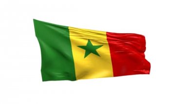 Senegal, 3d animasyon bayrağı sallayarak