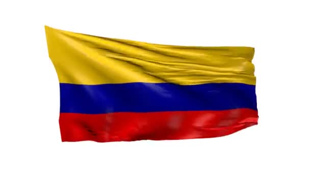 Kolombiya Animasyon Bayrağı Sallayarak — Stok video