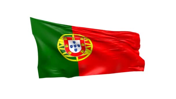 Viftande Flagga Portugal Animering — Stockvideo