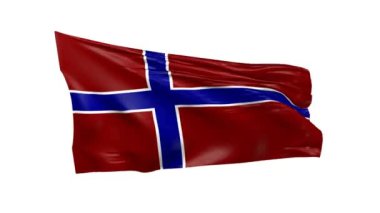 Norveç, 3d animasyon bayrağı sallayarak