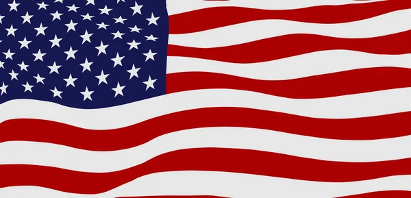 Lambaikan Bendera Amerika Serikat Ilustrasi Vektor - Stok Vektor