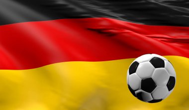 Futbol topu Alman bayrağı Futbol Şampiyonası kavramı 3d render