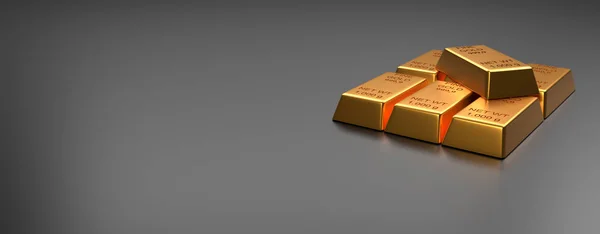 Stacked gold bars on a bright background — Stock Photo, Image