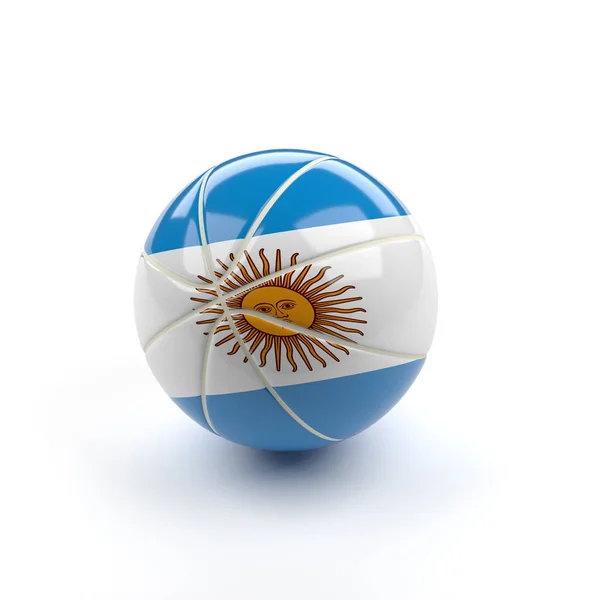 Basket-ball avec le drapeau de l'Argentine — Photo