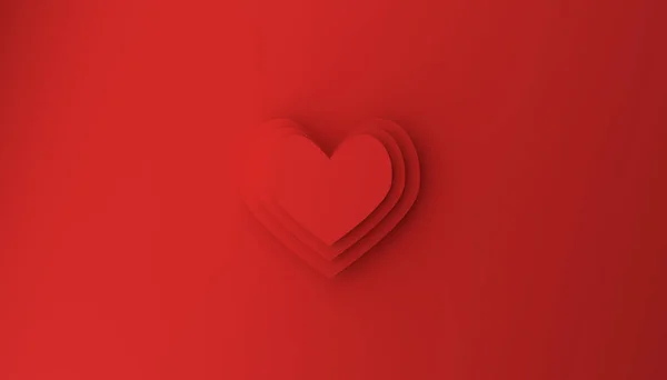 Modern Valentines Day background with stackes heart shapes — 스톡 사진