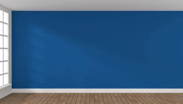 Room with a big window painted in classic blue — Stock Photo, Image