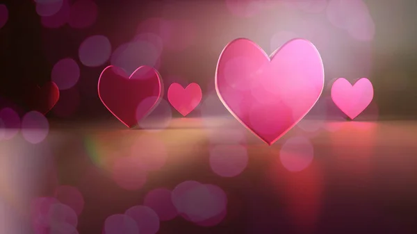 Pink heart shapes, 3d rendering — 스톡 사진